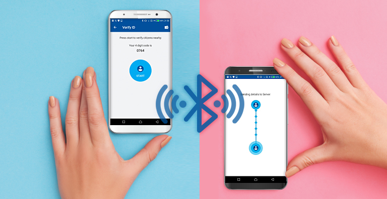 sharing identity document on mobile phone via Bluetooth