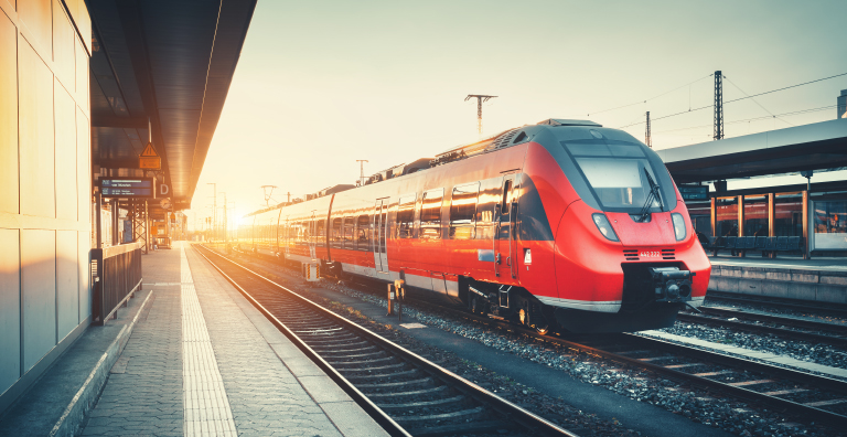 commuter train at train station