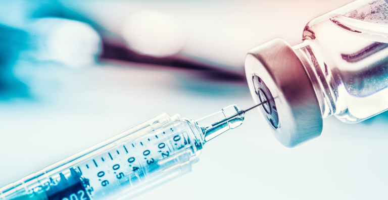 syringe and vaccine