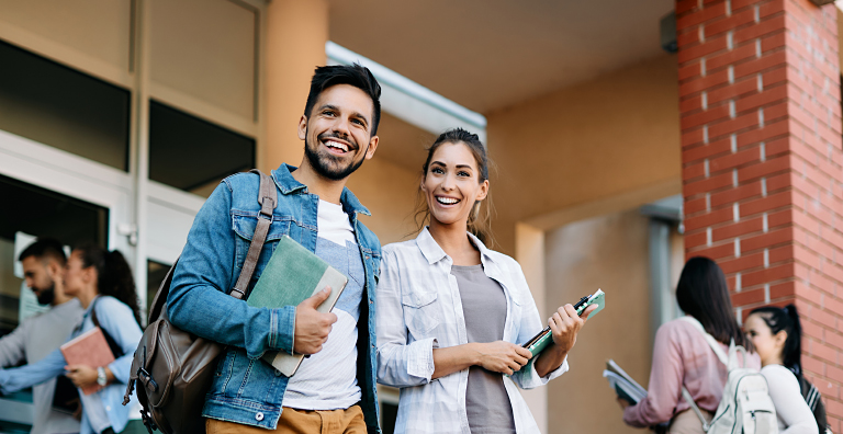 students on campus