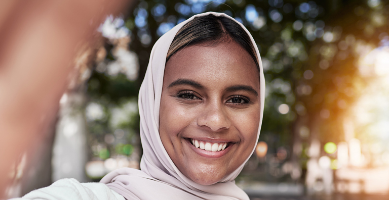 woman smiling