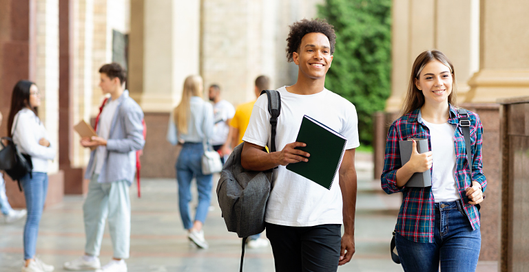 students on campus